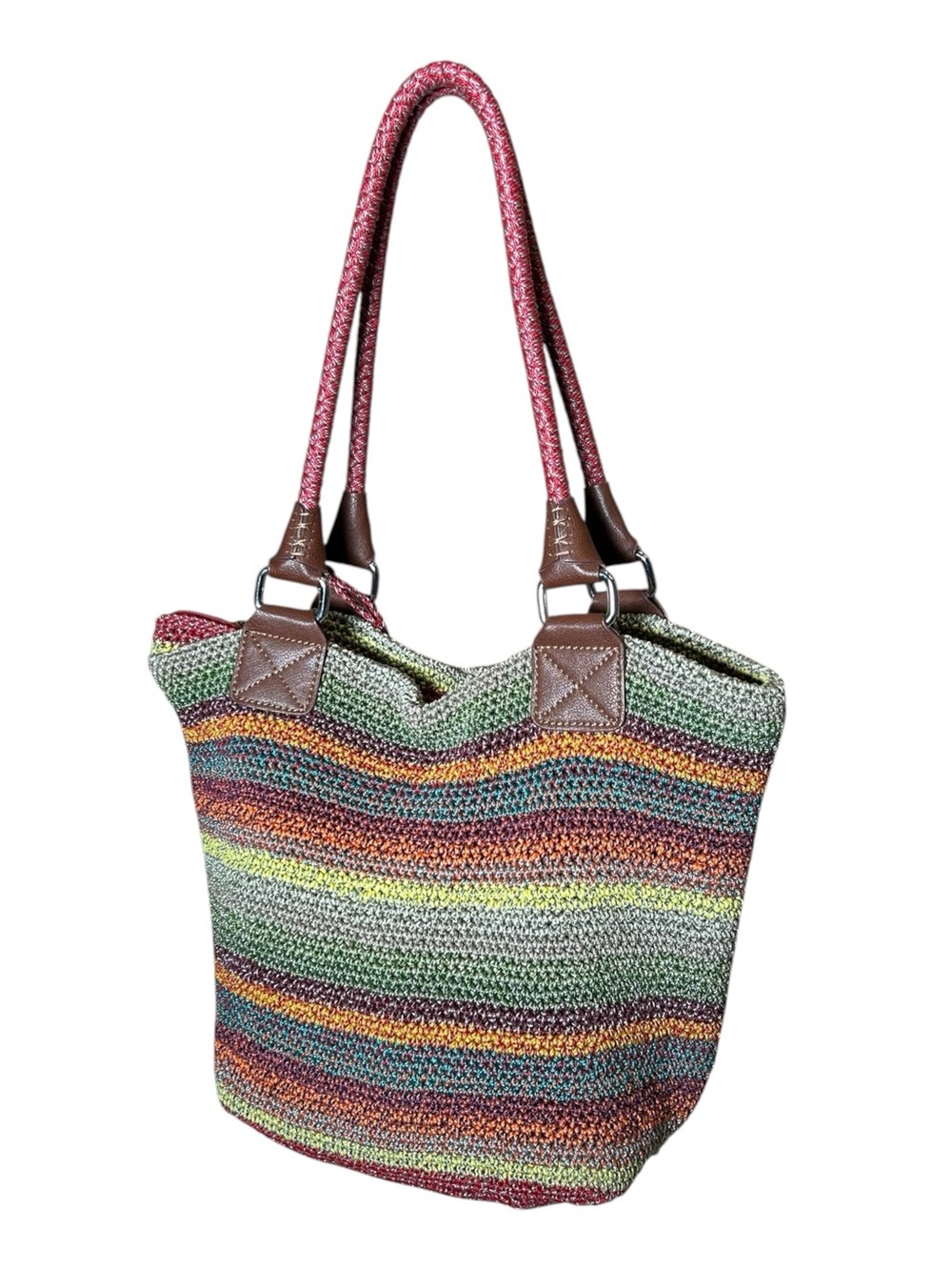 y2k The Sak Multi-Color Crochet Rope Shoulder Hobo Bag